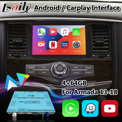 جعبه رابط ویدئویی ماشین اندروید برای نیسان آرمادا با بی‌سیم Android Auto Carplay