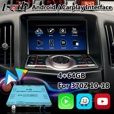 رابط کارپلی اندروید Lsailt برای نیسان 370Z با یوتیوب Waze NetFlix