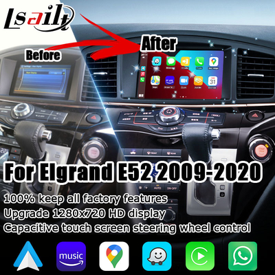 ارتقاء صفحه نمایش لمسی خازنی بی سیم کارپلی اندروید نیسان الگراند کوئست E52 IT06